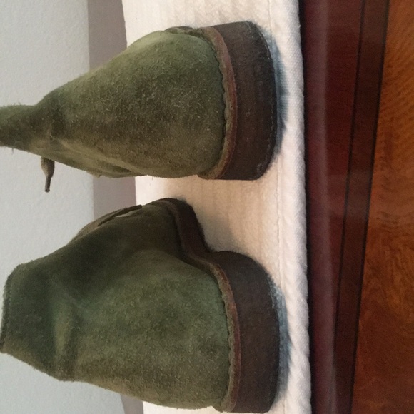 ITALIAN OLIVE SUEDE CREPE SOLE CHUKKA BOOT SZ 39 - Picture 5 of 8